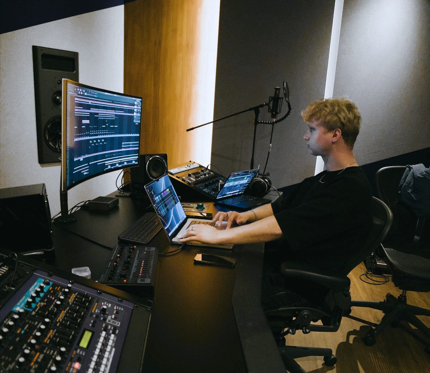 Collin Sterling producing in the studio